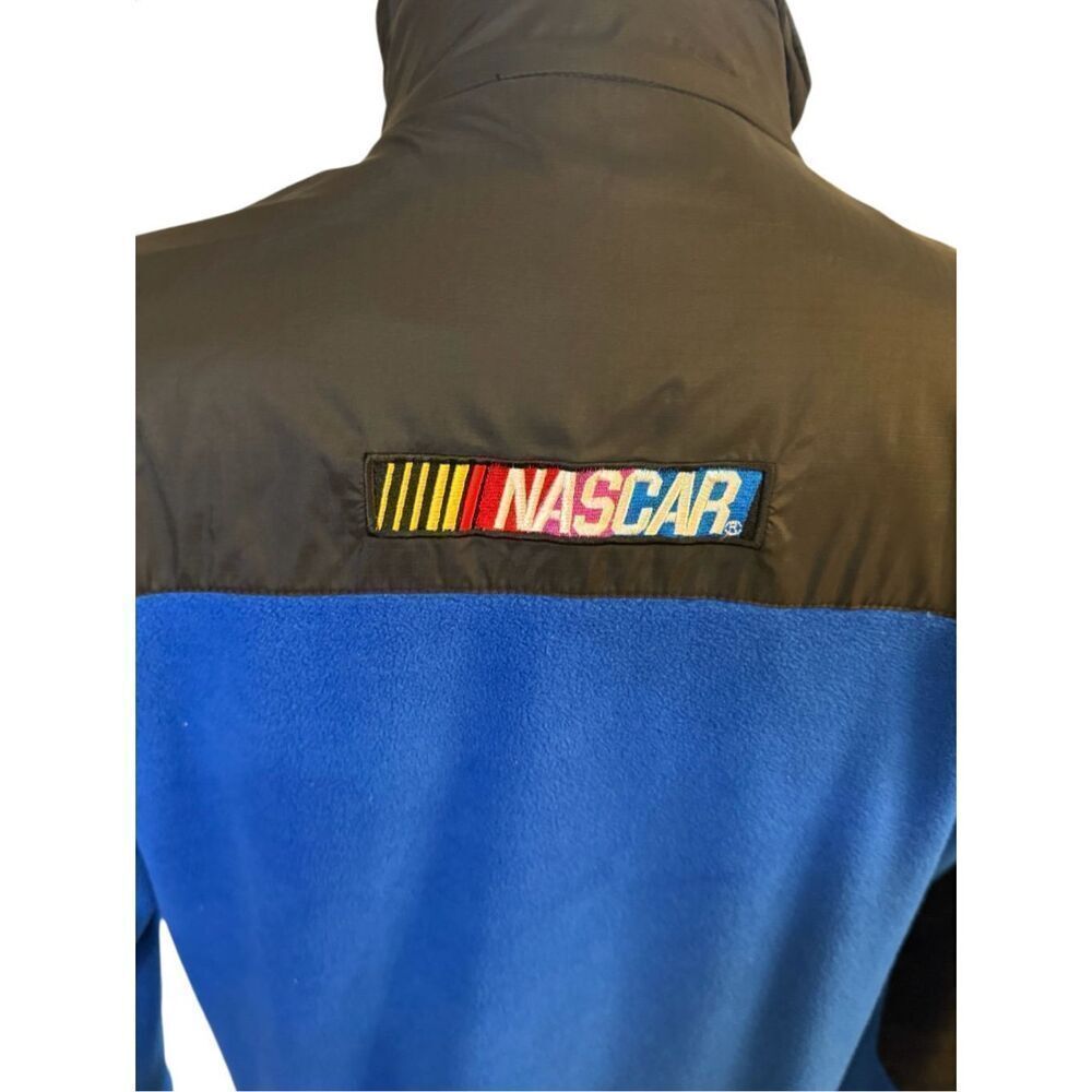 NASCAR Fleece Jacket By Essex Vintage Size M Blue/Black Full Zip Racing - Picture 4 of 8